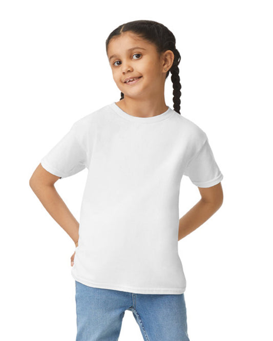 Youth Medium White Gildan 2000B