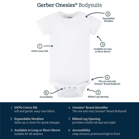 24-month White Gerber Onesies