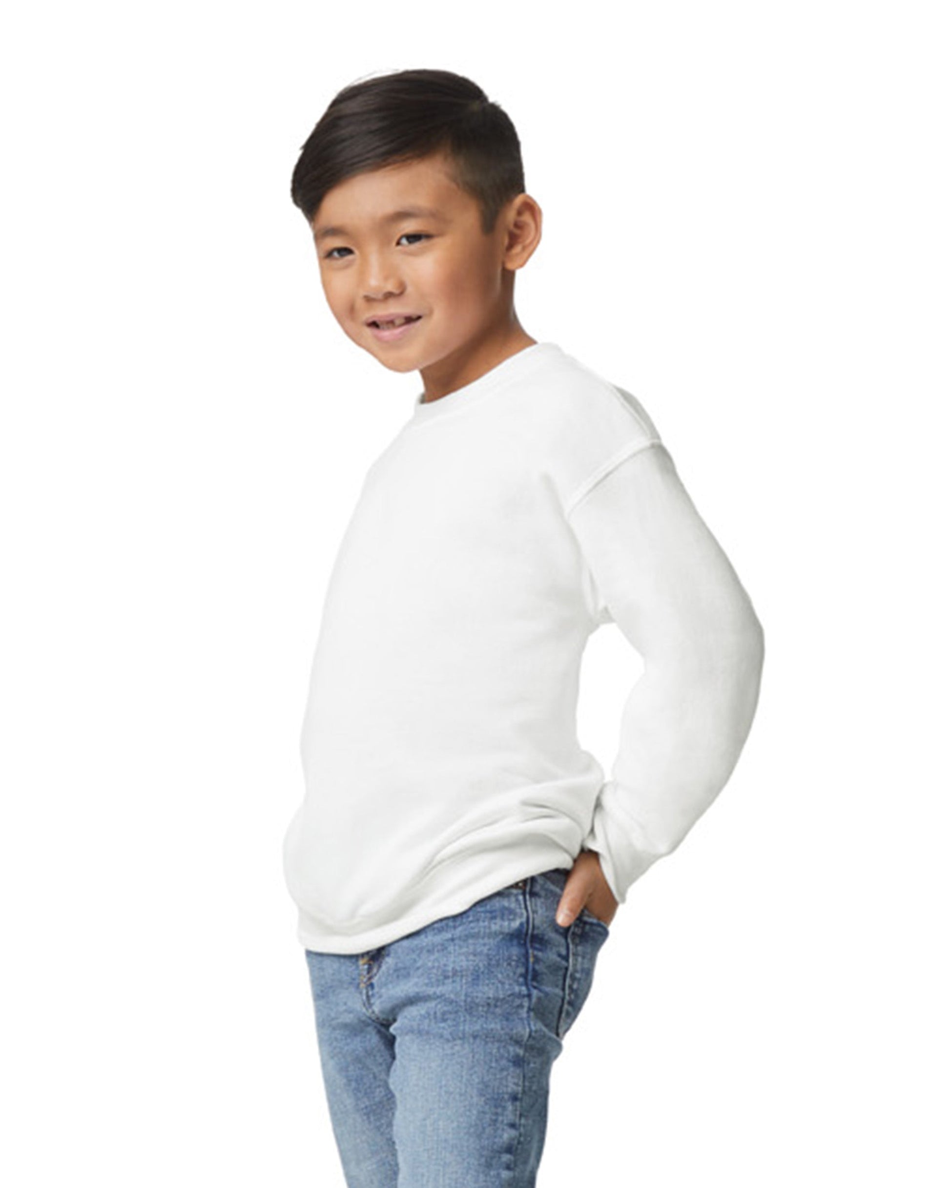Youth X-Small White Gildan 18000B 