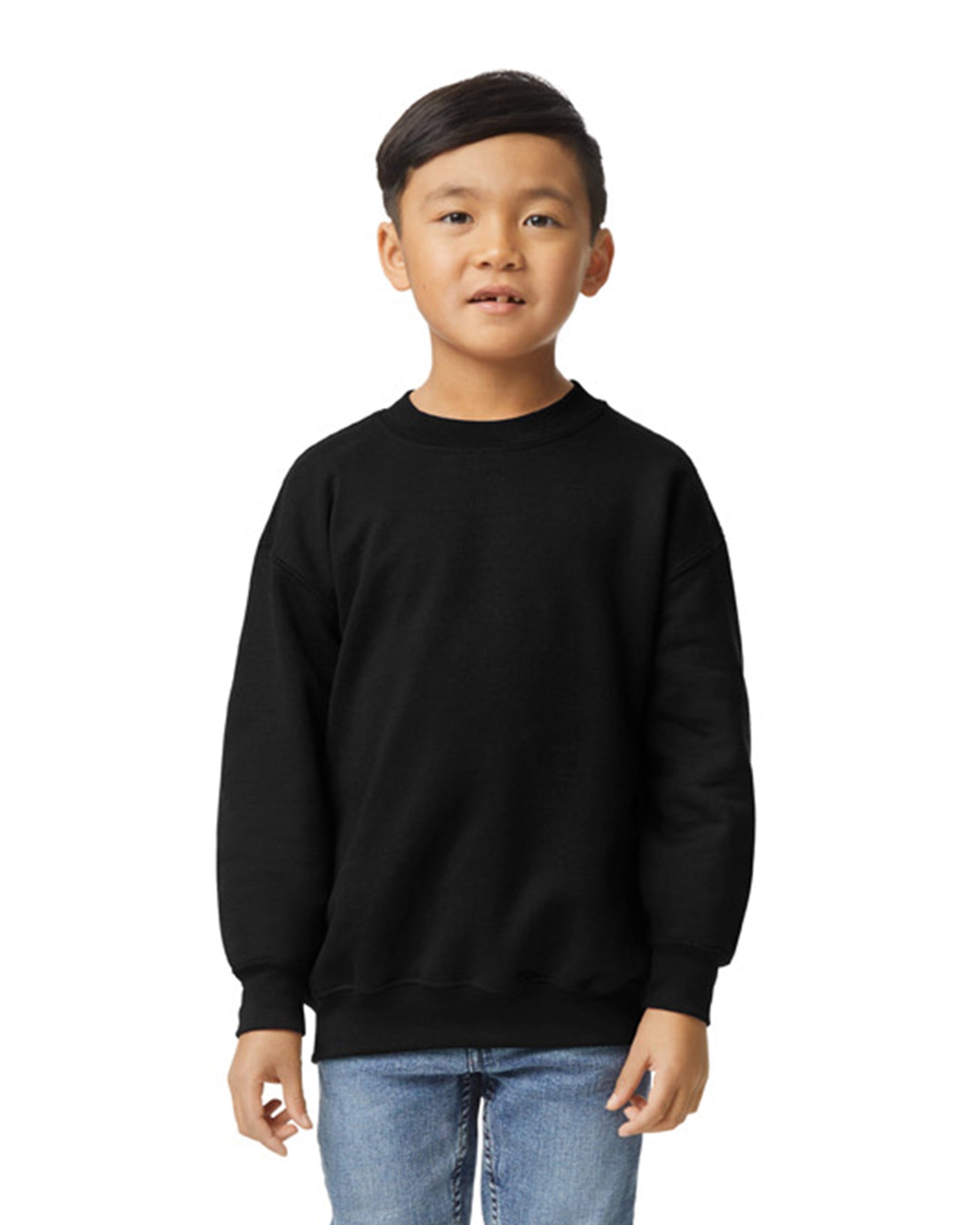 Youth Medium Black Gildan 18000B 