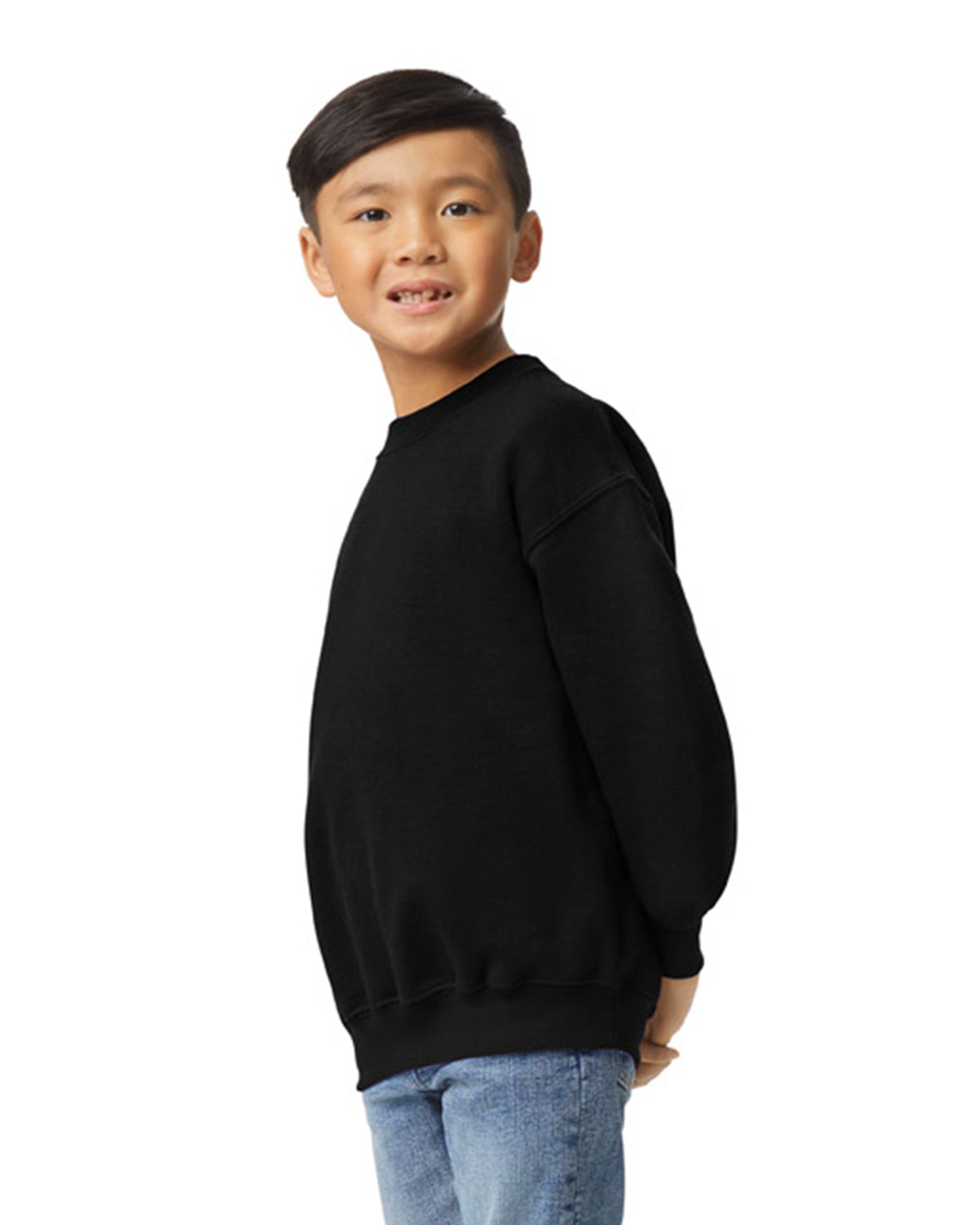 Youth Medium Black Gildan 18000B 