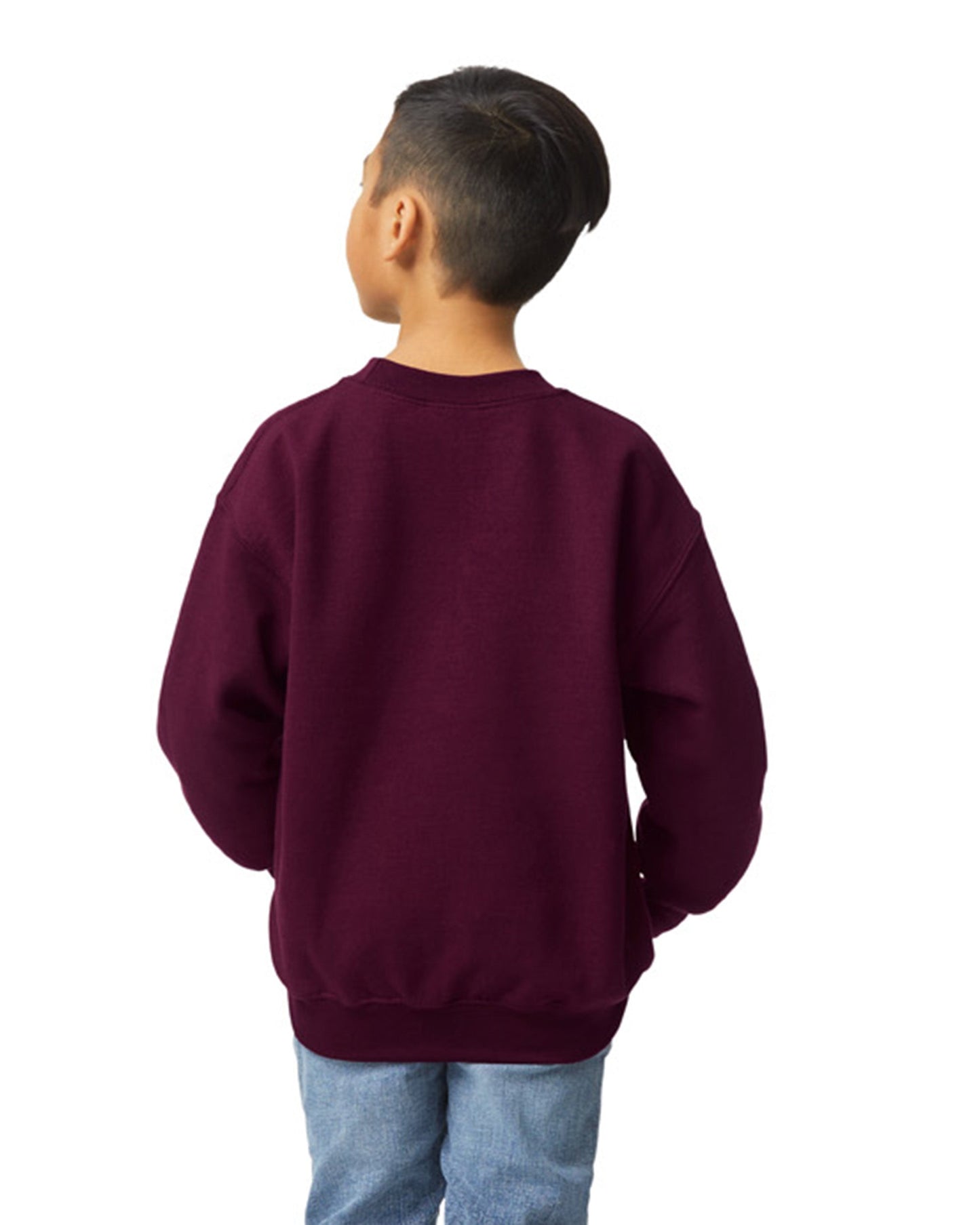 Youth Medium Maroon Gildan 18000B 