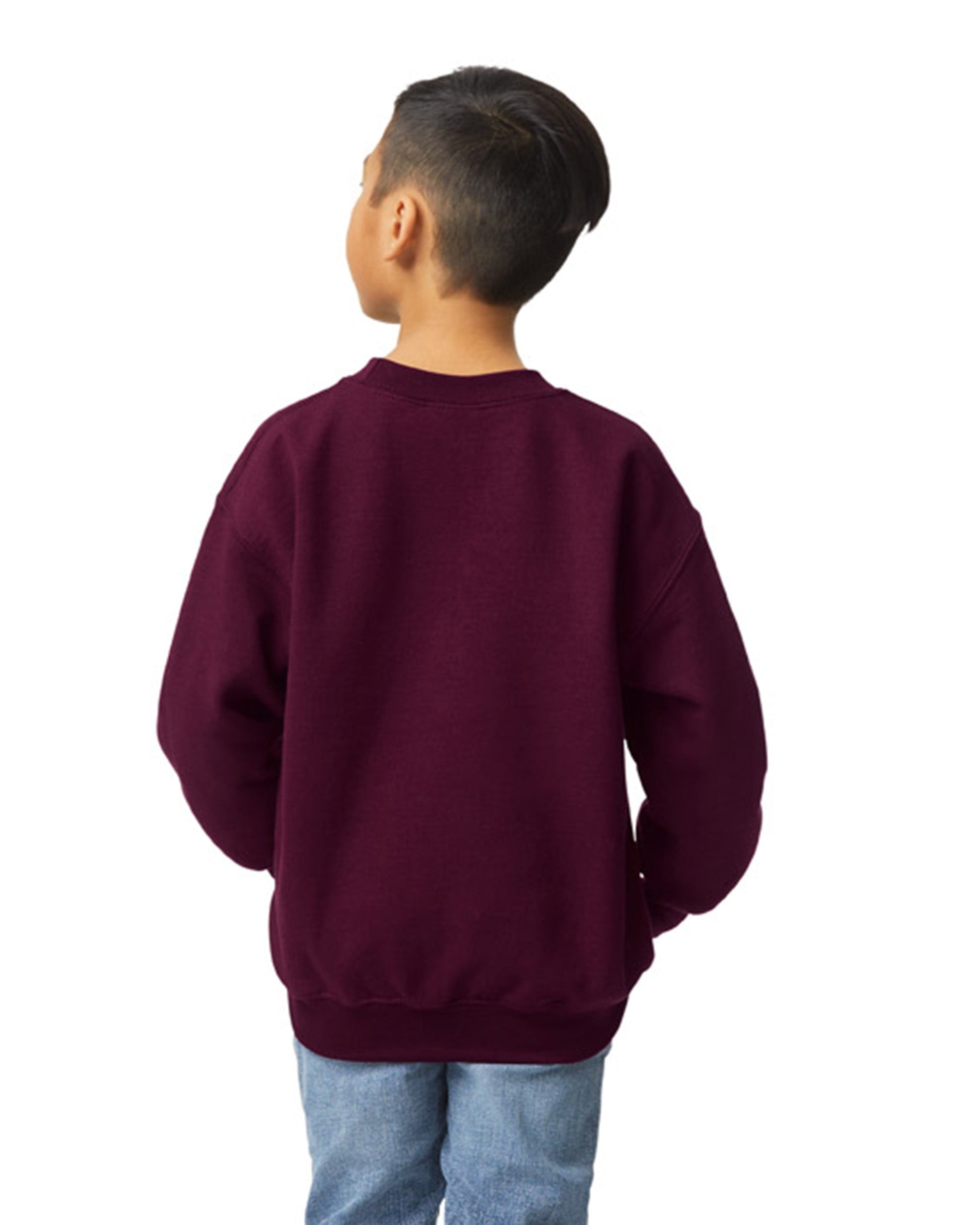 Youth Medium Maroon Gildan 18000B 