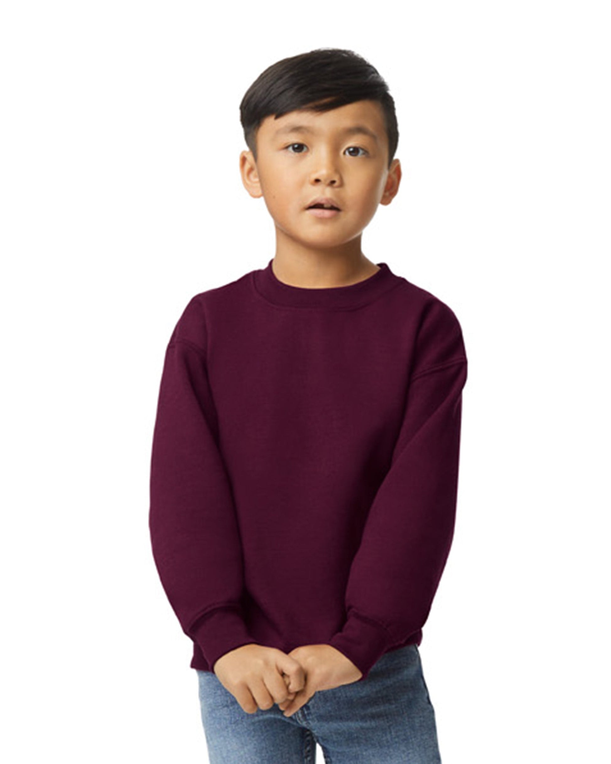 Youth Medium Maroon Gildan 18000B 