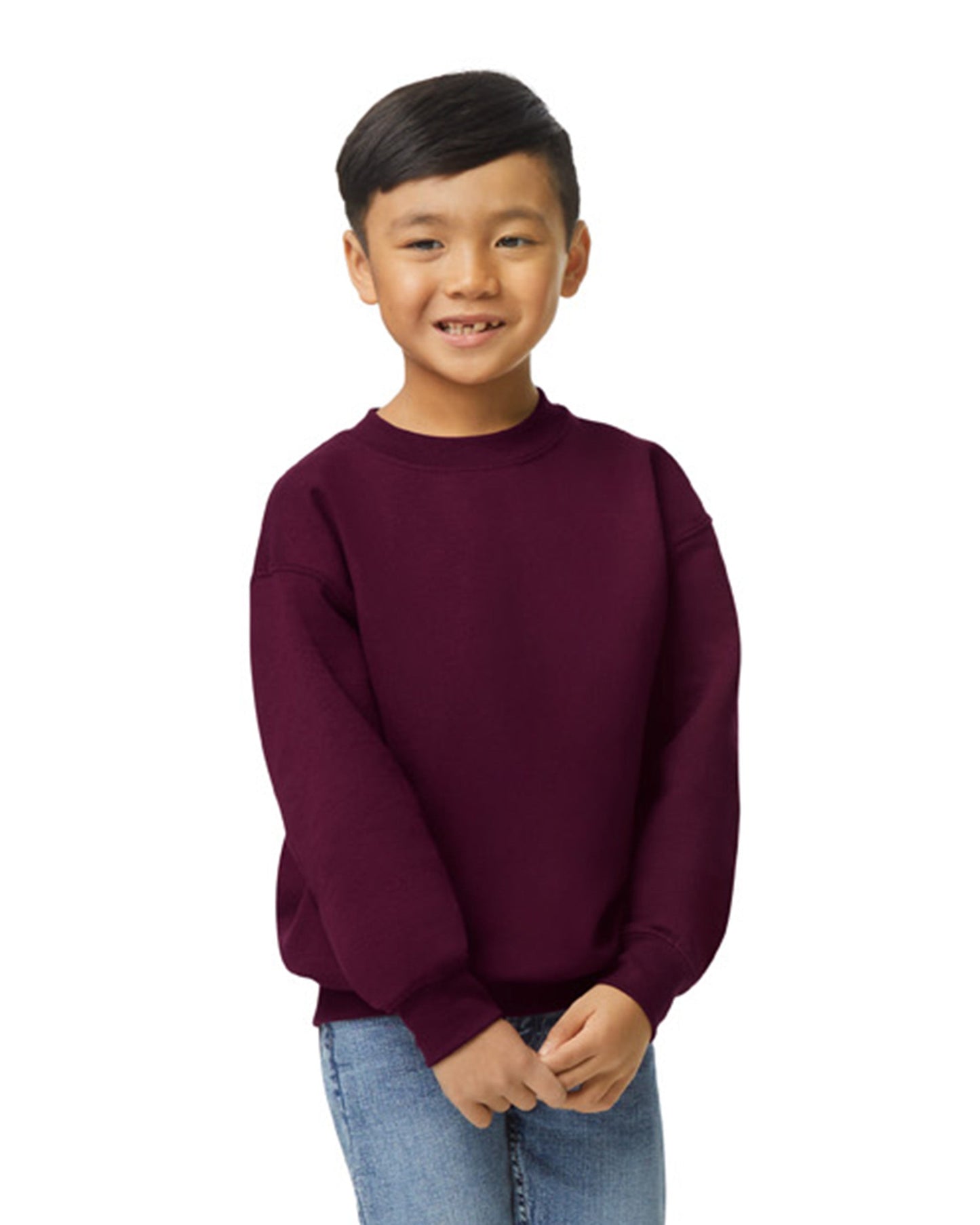 Youth Medium Maroon Gildan 18000B 
