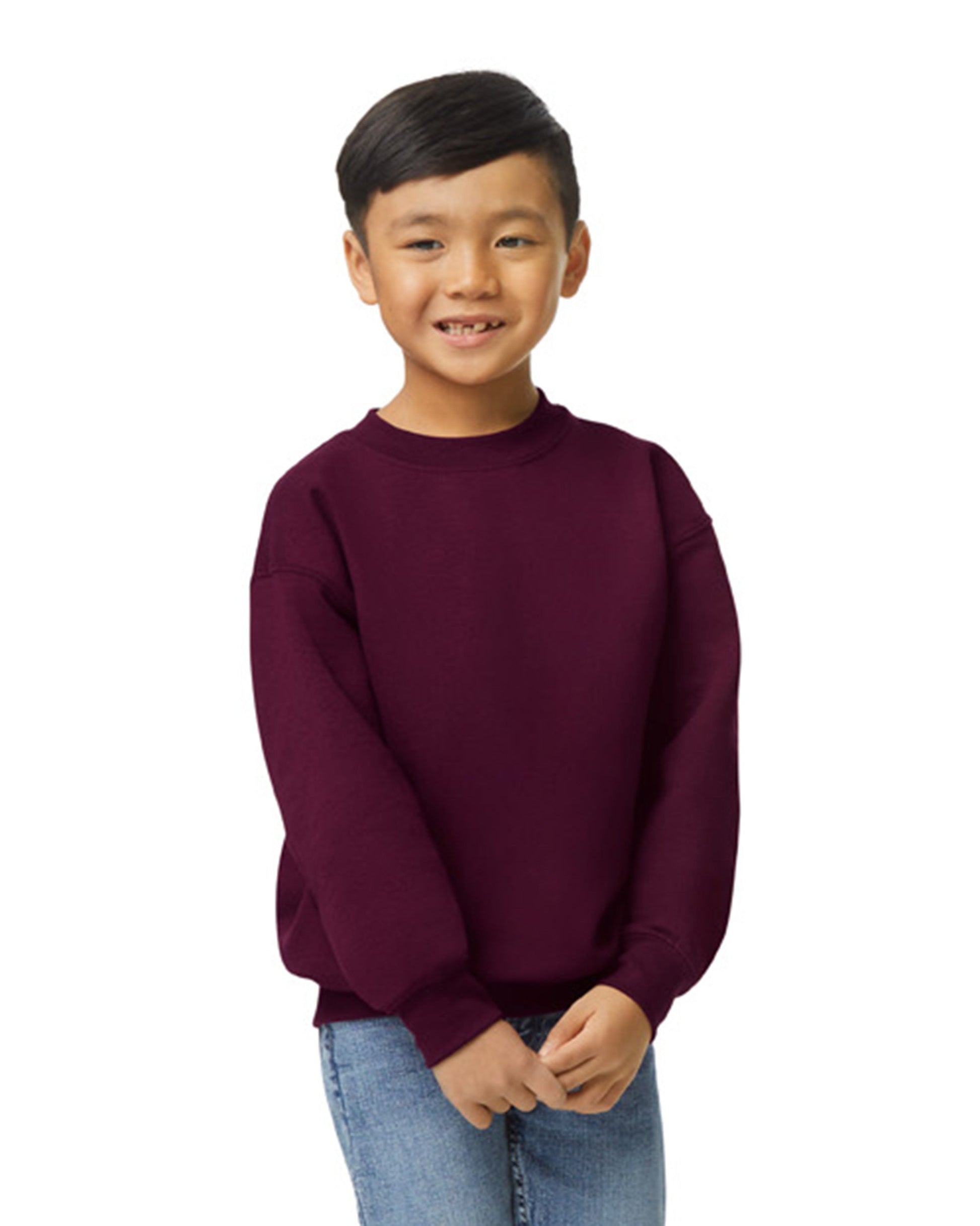 Youth Medium Maroon Gildan 18000B 