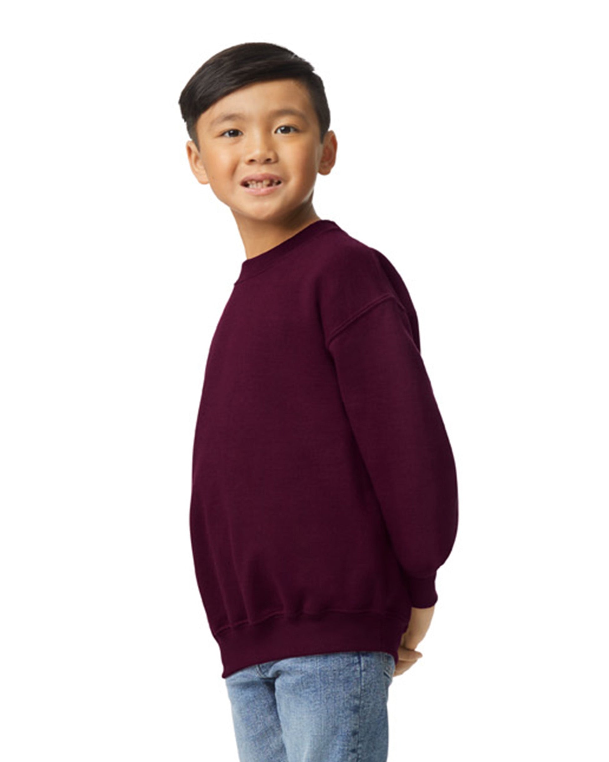 Youth Medium Maroon Gildan 18000B 