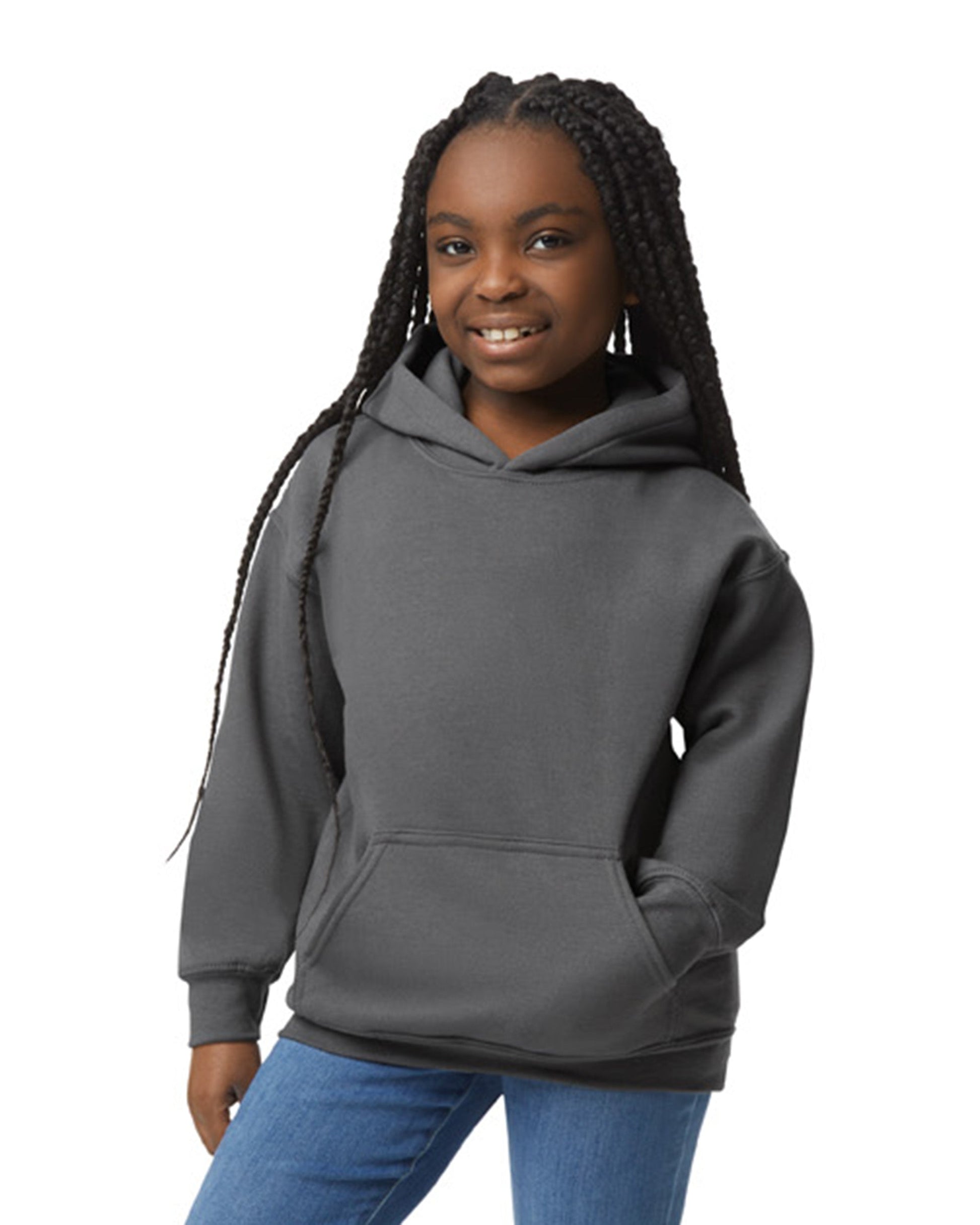 Youth Medium Charcoal Gildan 18500B 