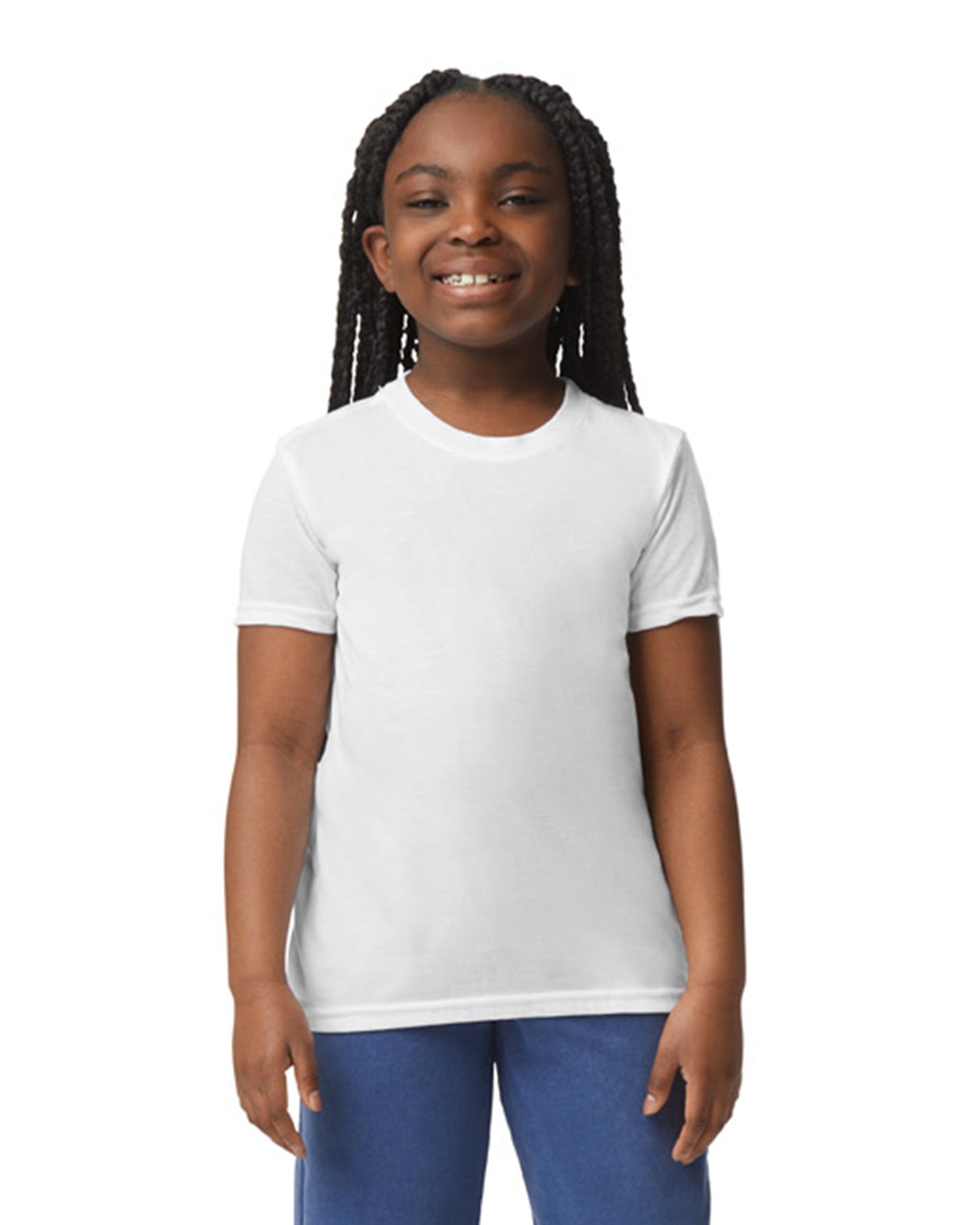 Youth Small White Gildan 42000B 