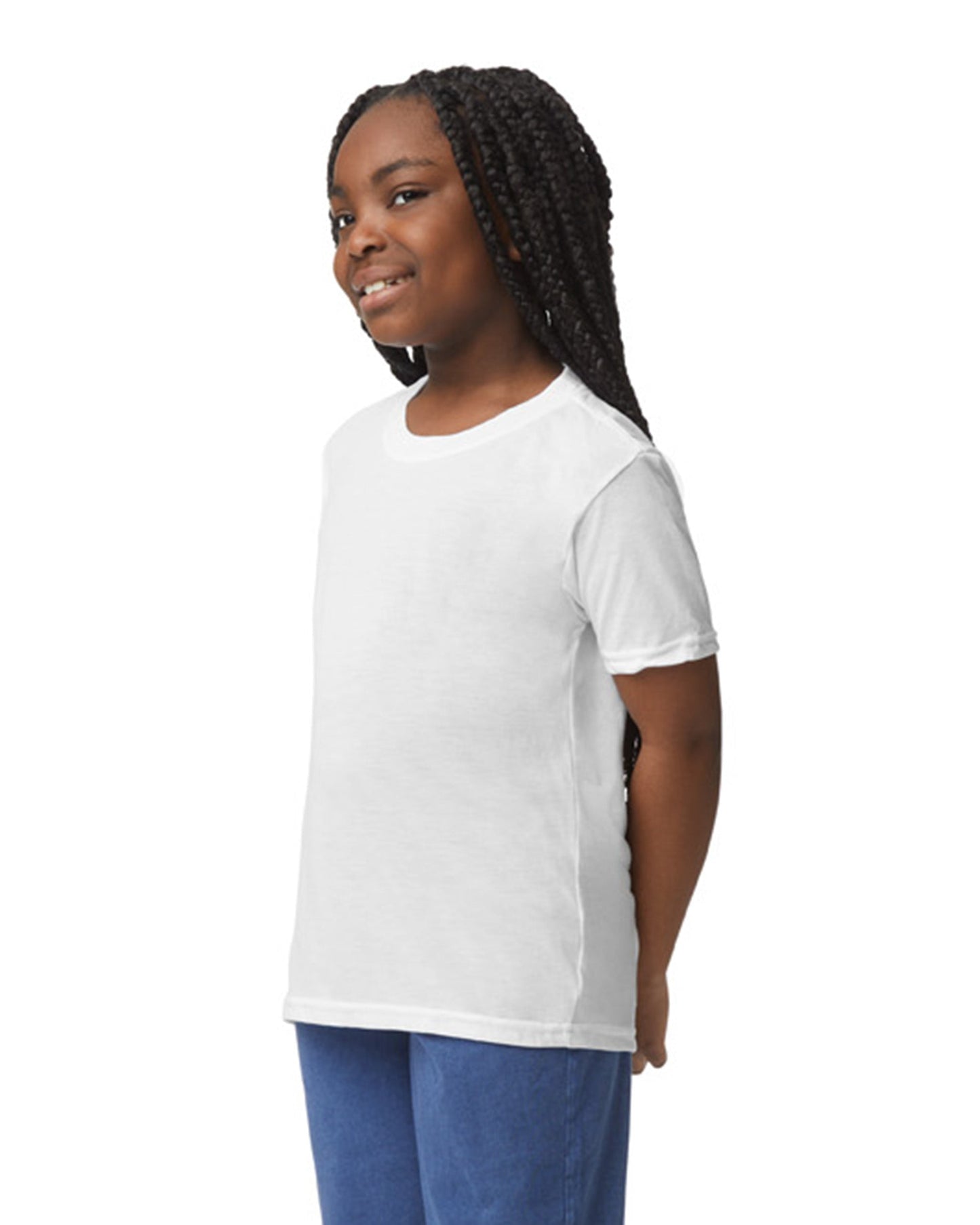 Youth Small White Gildan 42000B 