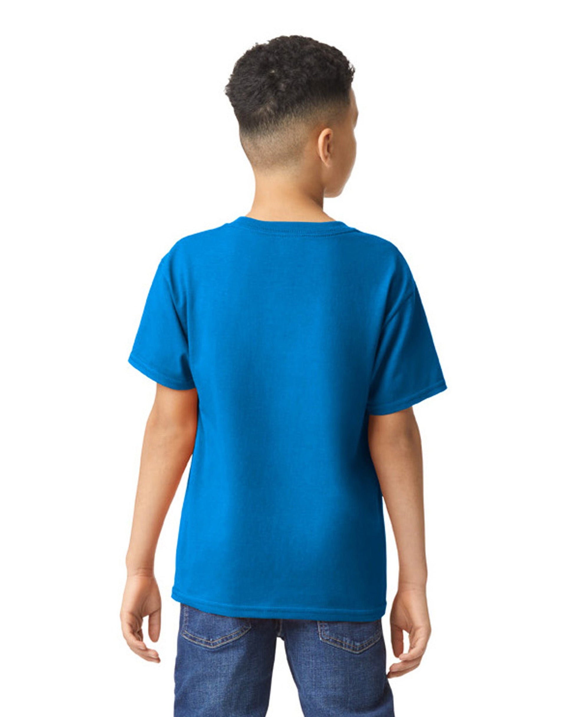 Youth Small Neon Blue Gildan 5000B 
