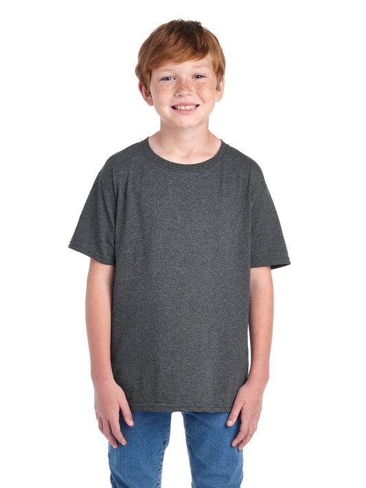 Youth Medium Black Heather Fruit of the Loom F3930Y 